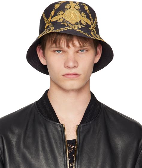 versace bucket hat black|Versace cowboy hat.